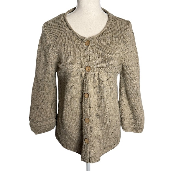 chelsea & violet button up lambs wool blend sweater cardigan bell sleeve Medium - Picture 1 of 7